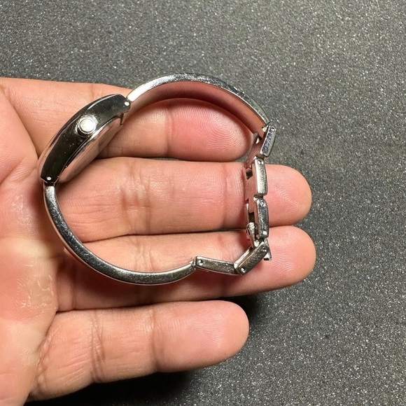 JACLYN SMITH Ladies Diamond Quartz Watch Silver Tone Black Dial Working - Picture 6 of 9